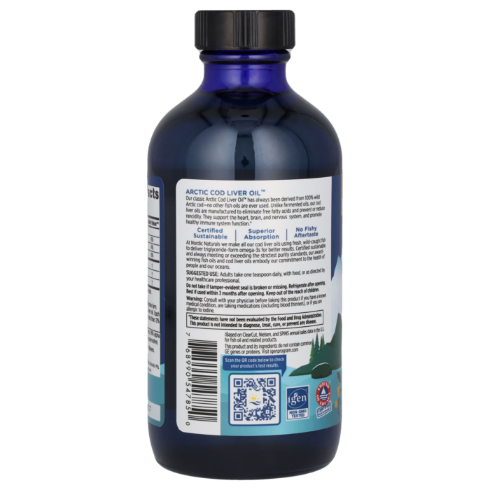 768990547850 - Nordic Naturals Arctic Cod Liver Oil - Orange, 237 ml. - gallery image 8