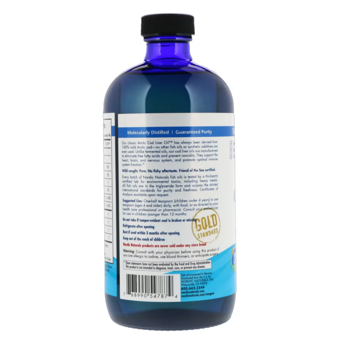 768990547874 - Nordic Naturals Arctic Cod Liver Oil - Orange, 473 ml. - gallery image 3