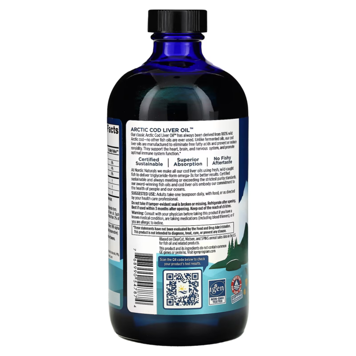 768990547874 - Nordic Naturals Arctic Cod Liver Oil - Orange, 473 ml. - gallery image 8