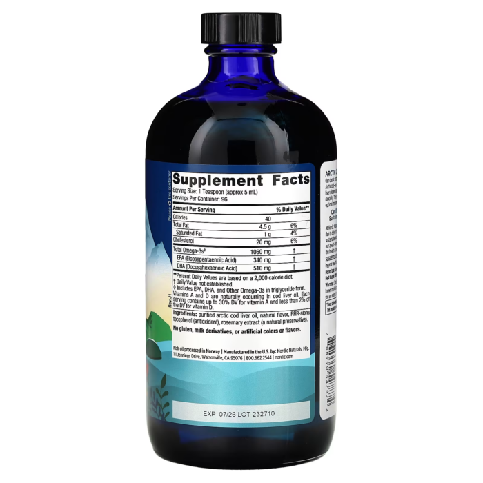 768990547874 - Nordic Naturals Arctic Cod Liver Oil - Orange, 473 ml. - gallery image 10