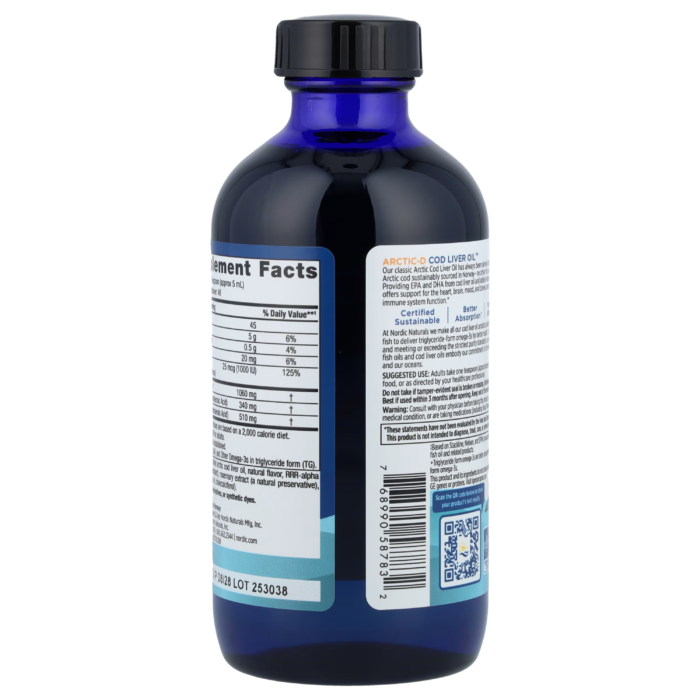 768990587832 - Nordic Naturals Arctic-D Cod Liver Oil - Lemon, 237 ml. - gallery image 6