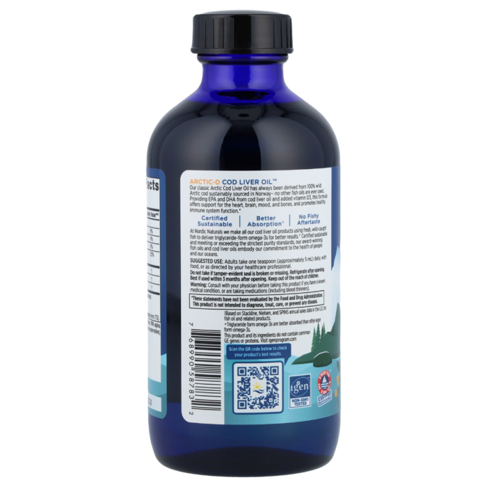 768990587832 - Nordic Naturals Arctic-D Cod Liver Oil - Lemon, 237 ml. - gallery image 7