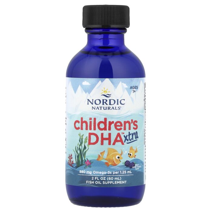 Nordic Natural Children’s DHA™ Xtra liquid, 60 ml. – product label and package view 3