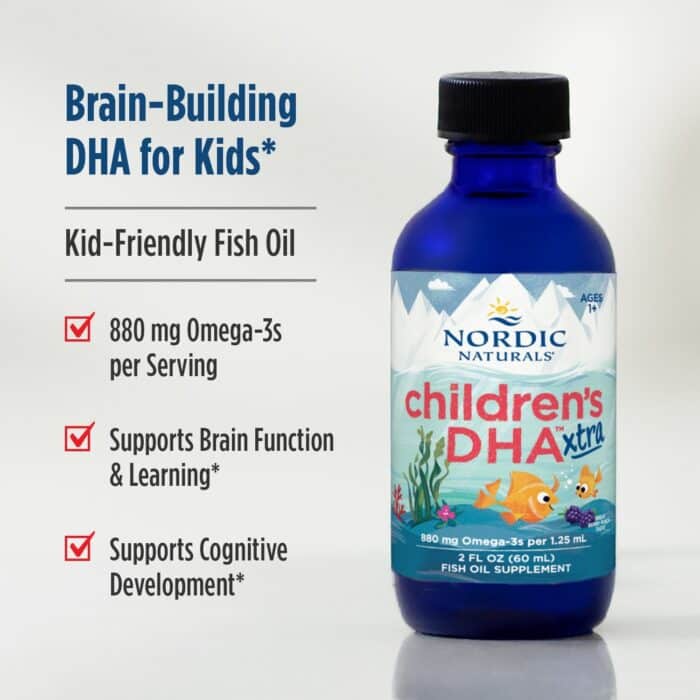 Nordic Natural Children’s DHA™ Xtra liquid, 60 ml. – product label and package view 5