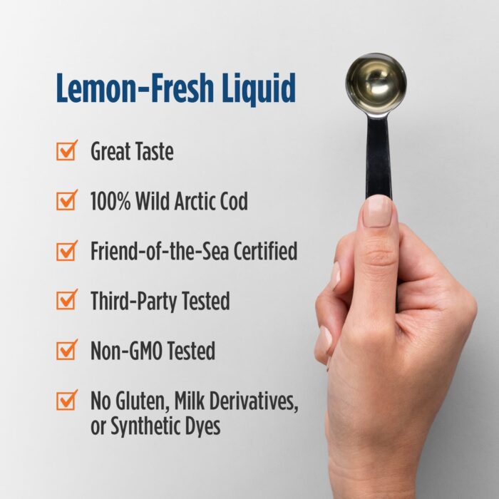 Nordic Naturals Arctic-D Cod Liver Oil – Lemon, 237 ml. – product label and package view 4