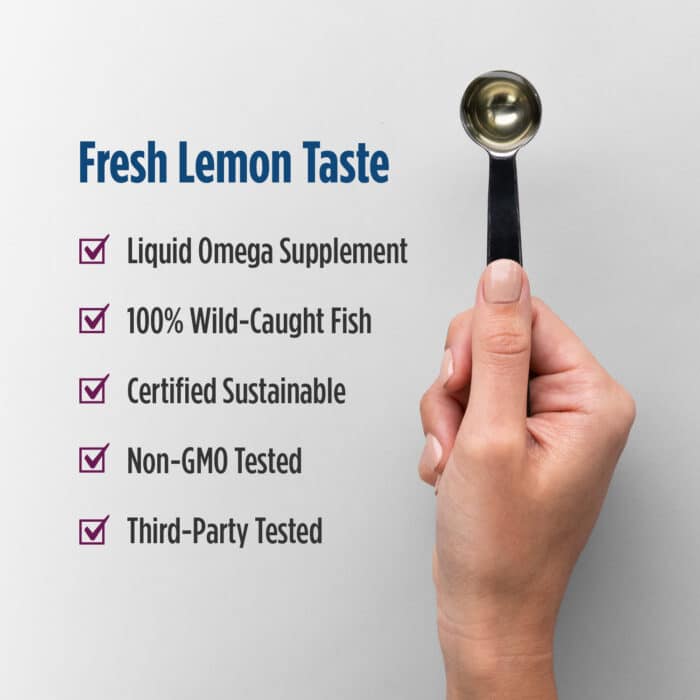 Nordic Naturals Complete Omega Liquid – Lemon, 237 ml. – product label and package view 4