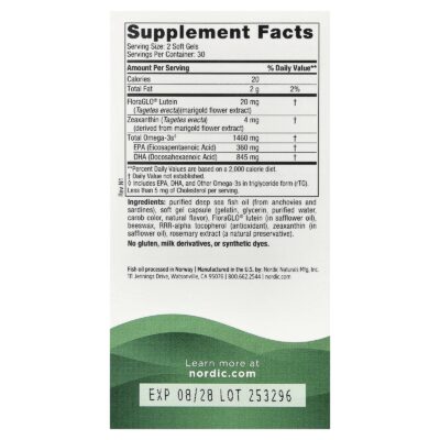 Nordic Naturals Omega Vision, 60 sgls – product label and package view 2
