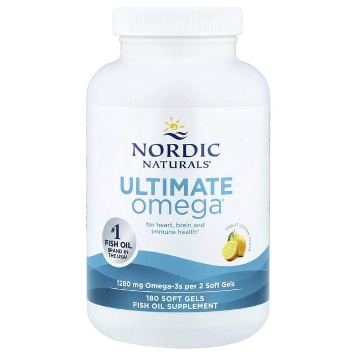Nordic Naturals Ultimate Omega 1000 mg – Lemon, 180 sgls – product label and package view 3