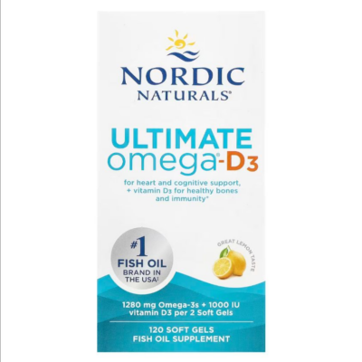 768990027949 - Nordic Naturals Ultimate Omega-D3 1000 mg - Lemon, 120 sgls