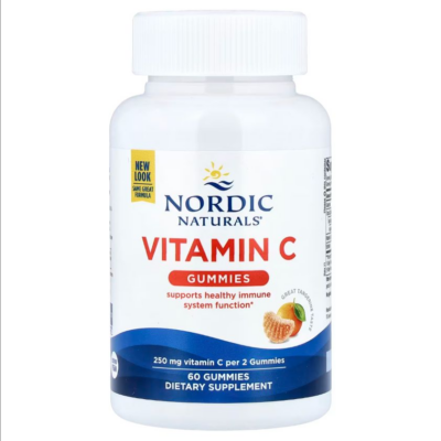 768990301605 - Nordic Naturals Vitamin C gums 250 mg - Tart Tangerine, 60 gums.
