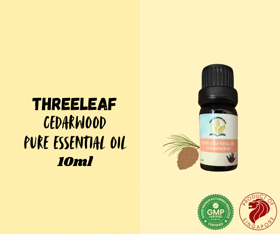 Threeleaf - Cedarwood Pure Essential Oil 10ml - Threeleaf Wellness Club