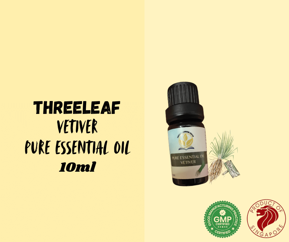 Threeleaf - Vetiver Pure Essential Oil 10ml - Threeleaf Wellness Club