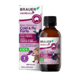 Brauer Sambucus Cold and Flu Forte Kids 100ml bottle and box