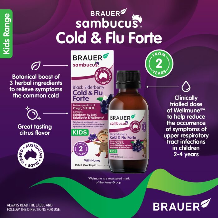 Brauer Cold and Flu Forte Kids manufacturer product features