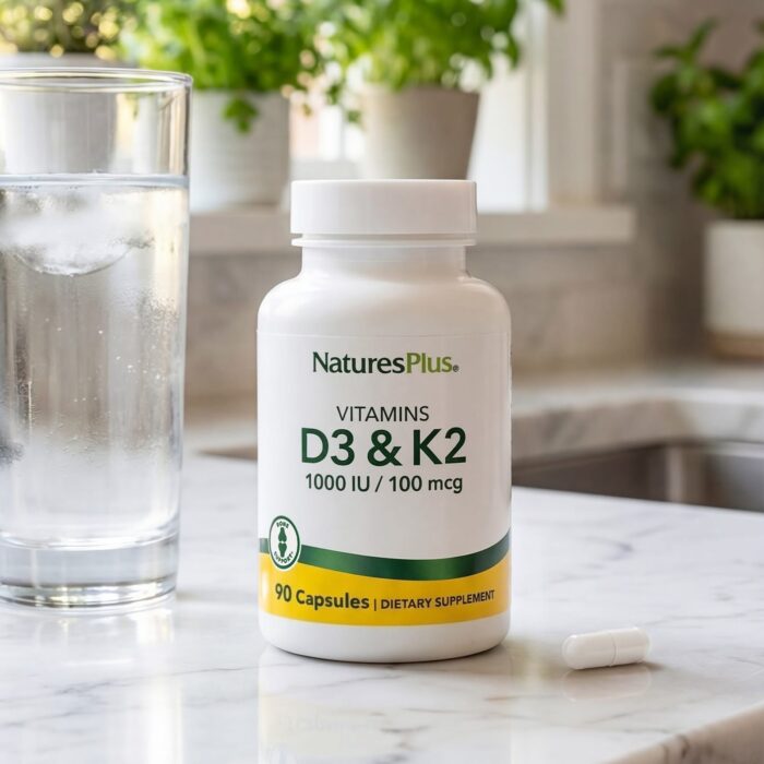 NaturesPlus Vitamin D3 1000 IU & K2 MK-7 100 mcg, 90 Vegetarian Capsules - product photo 5