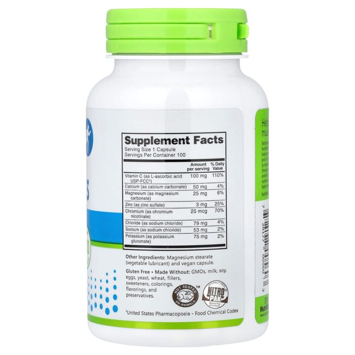 NutriBiotic Essential Electrolytes, 100 Vegan Capsules - product view 2
