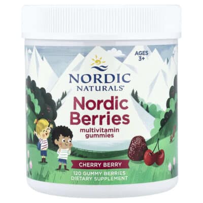 Nordic Naturals Nordic Berries Multivitamin Gummies, Cherry Berry, 120 Gummies