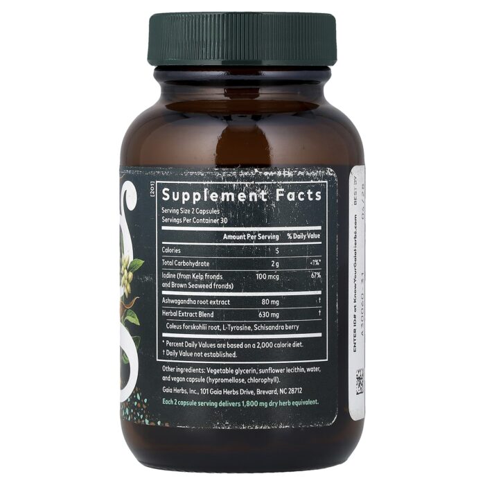 Gaia Herbs Thyroid Support, 60 Liquid Phyto-Caps - product view 2